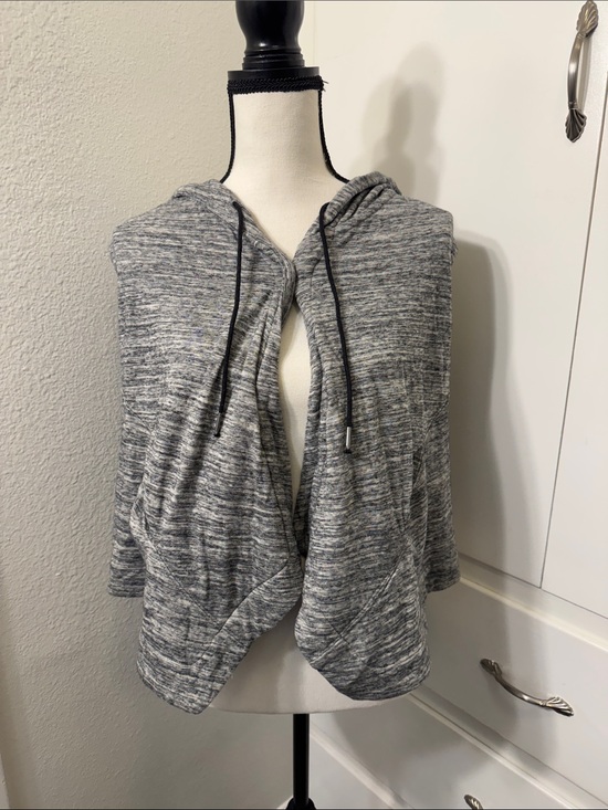 Vince Camuto Tops - NWT Vince Camuto Gray Hooded Open-Front Sleeveless Sweatshirt